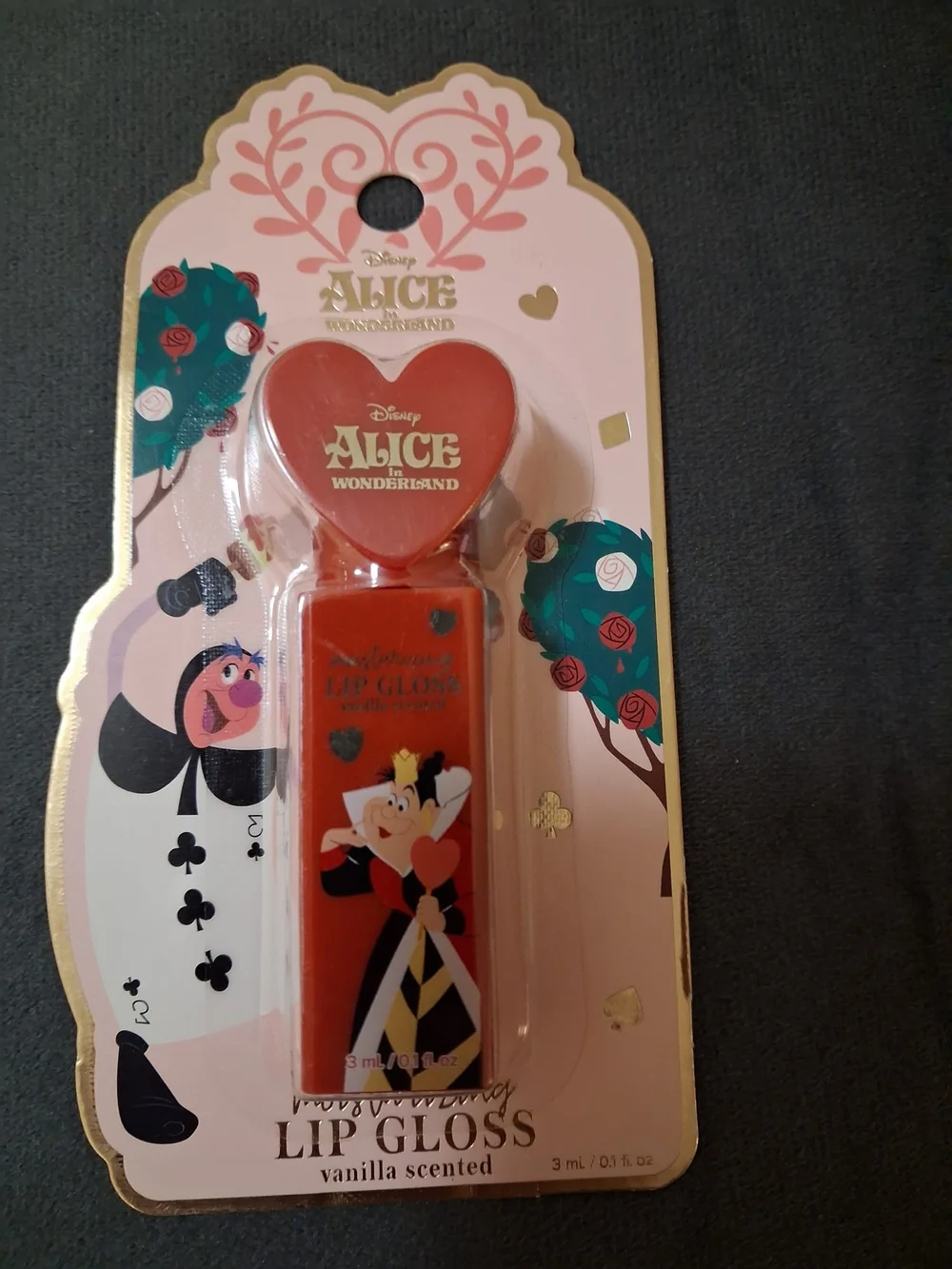 Disney Alice in Wonderland Pink and Gold Moisturizing Lip Gloss